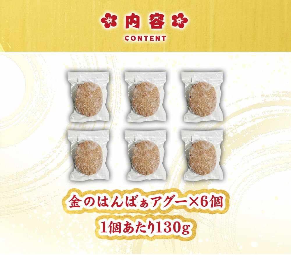 金アグー豚 金のはんばぁアグー 6個 金アグー豚 ハンバーグ はんばーぐ