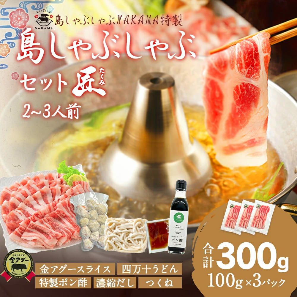 島しゃぶしゃぶセット匠 2～3人前 合計600g（金アグー豚 300g+厳選鶏